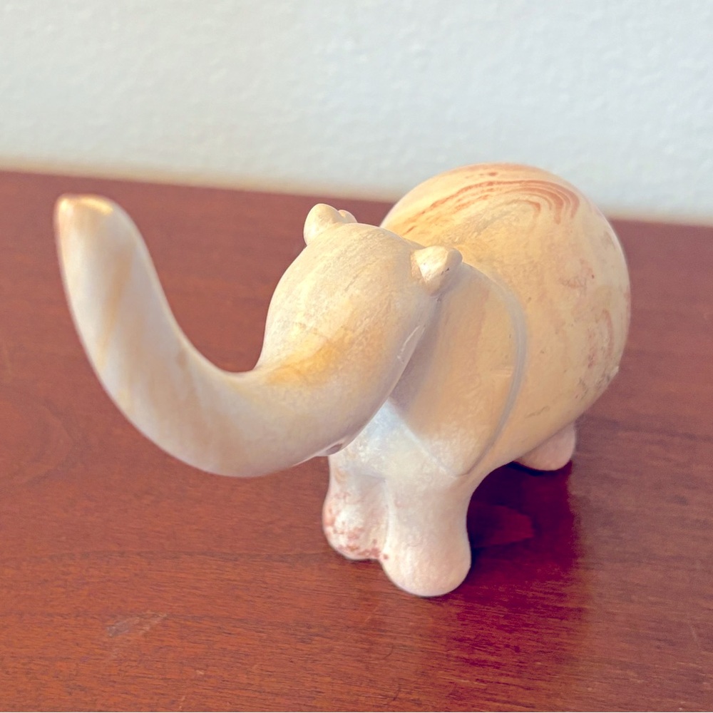 Vintage Soapstone Elephant Figurine - Picture 3 of 8